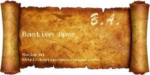 Bastien Apor névjegykártya